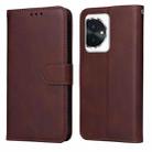 For Honor 100 Classic Calf Texture Flip Leather Phone Case(Brown) - 1