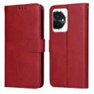 For Honor 100 Classic Calf Texture Flip Leather Phone Case(Red) - 1