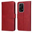 For Honor 200 Lite Global Classic Calf Texture Flip Leather Phone Case(Red) - 1