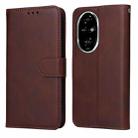 For Honor 200 Pro Classic Calf Texture Flip Leather Phone Case(Brown) - 1