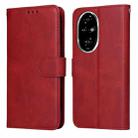 For Honor 200 Pro Classic Calf Texture Flip Leather Phone Case(Red) - 1