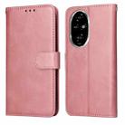 For Honor 200 Pro Classic Calf Texture Flip Leather Phone Case(Rose Gold) - 1