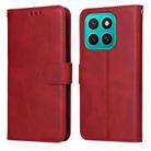 For Honor X8c 4G Classic Calf Texture Flip Leather Phone Case(Red) - 1
