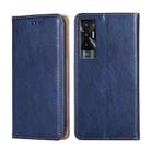 For Tecno Pova 5G Gloss Oil Solid Color Magnetic Leather Phone Case(Blue) - 1