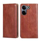For Tecno Camon 20 Pro 4G Gloss Oil Solid Color Magnetic Leather Phone Case(Brown) - 1