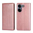 For Tecno Camon 20 Pro 4G Gloss Oil Solid Color Magnetic Leather Phone Case(Rose Gold) - 1