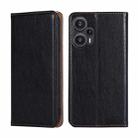 For Xiaomi Redmi Note 12 Turbo Gloss Oil Solid Color Magnetic Leather Phone Case(Black) - 1