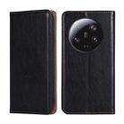 For Xiaomi 13 Ultra 5G Gloss Oil Solid Color Magnetic Leather Phone Case(Black) - 1