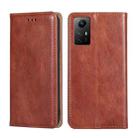 For Xiaomi Redmi Note 12S 4G Gloss Oil Solid Color Magnetic Leather Phone Case(Brown) - 1