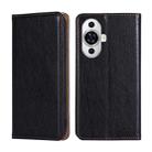 For Huawei nova 11 4G Gloss Oil Solid Color Magnetic Leather Phone Case(Black) - 1