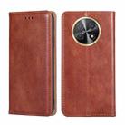 For Huawei Enjoy 60X Gloss Oil Solid Color Magnetic Leather Phone Case(Brown) - 1