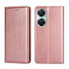 For Huawei Enjoy 60 Pro / nova 11i Gloss Oil Solid Color Magnetic Leather Phone Case(Rose Gold) - 1