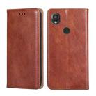 For Kyocera Digno SX3-KYG02 Gloss Oil Solid Color Magnetic Leather Phone Case(Brown) - 1