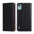 For Nokia C12 Gloss Oil Solid Color Magnetic Leather Phone Case(Black) - 1