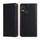 For Nokia C22 Gloss Oil Solid Color Magnetic Leather Phone Case(Black) - 1