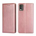 For Nokia C32 Gloss Oil Solid Color Magnetic Leather Phone Case(Rose Gold) - 1