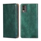 For Nokia C32 Gloss Oil Solid Color Magnetic Leather Phone Case(Green) - 1