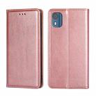 For Nokia C02 TA-1522 Gloss Oil Solid Color Magnetic Leather Phone Case(Rose Gold) - 1