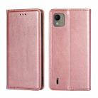 For Nokia C110 4G Gloss Oil Solid Color Magnetic Leather Phone Case(Rose Gold) - 1