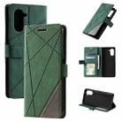 For Realme 10 Pro 5G Skin Feel Splicing Horizontal Flip Leather Phone Case(Green) - 1