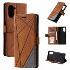 For Realme 10 Pro 5G Skin Feel Splicing Horizontal Flip Leather Phone Case(Brown) - 1