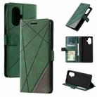 For Realme 10 Pro+ 5G Skin Feel Splicing Horizontal Flip Leather Phone Case(Green) - 1