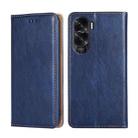 For Honor X50i 5G / 9 Lite Gloss Oil Solid Color Magnetic Leather Phone Case(Blue) - 1