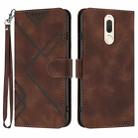 For Huawei Mate 10 Lite/Maimang 6 Line Pattern Skin Feel Leather Phone Case(Coffee) - 1