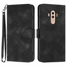 For Huawei Mate 10 Pro Line Pattern Skin Feel Leather Phone Case(Black) - 1