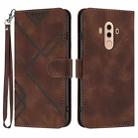 For Huawei Mate 10 Pro Line Pattern Skin Feel Leather Phone Case(Coffee) - 1