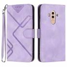 For Huawei Mate 10 Pro Line Pattern Skin Feel Leather Phone Case(Light Purple) - 1