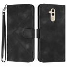 For Huawei Mate 20 lite/Maimang 7 Line Pattern Skin Feel Leather Phone Case(Black) - 1