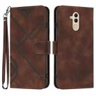 For Huawei Mate 20 lite/Maimang 7 Line Pattern Skin Feel Leather Phone Case(Coffee) - 1