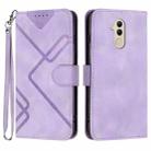 For Huawei Mate 20 lite/Maimang 7 Line Pattern Skin Feel Leather Phone Case(Light Purple) - 1