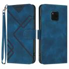 For Huawei Mate 20 Pro Line Pattern Skin Feel Leather Phone Case(Royal Blue) - 1