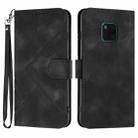 For Huawei Mate 20 Pro Line Pattern Skin Feel Leather Phone Case(Black) - 1