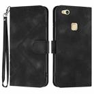 For Huawei P10 Lite Line Pattern Skin Feel Leather Phone Case(Black) - 1