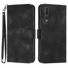 For Huawei P20 Pro Line Pattern Skin Feel Leather Phone Case(Black) - 1