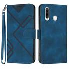 For Huawei P30 lite/nova 4e Line Pattern Skin Feel Leather Phone Case(Royal Blue) - 1