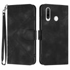 For Huawei P30 lite/nova 4e Line Pattern Skin Feel Leather Phone Case(Black) - 1