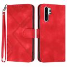 For Huawei P30 Pro Line Pattern Skin Feel Leather Phone Case(Red) - 1