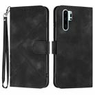 For Huawei P30 Pro Line Pattern Skin Feel Leather Phone Case(Black) - 1