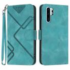 For Huawei P30 Pro Line Pattern Skin Feel Leather Phone Case(Light Blue) - 1