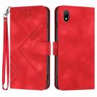 For Huawei Y5 2019 Line Pattern Skin Feel Leather Phone Case(Red) - 1