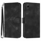 For Huawei Y5 2019 Line Pattern Skin Feel Leather Phone Case(Black) - 1