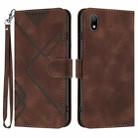 For Huawei Y5 2019 Line Pattern Skin Feel Leather Phone Case(Coffee) - 1