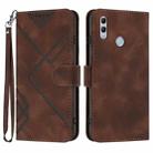 For Huawei P smart 2019/nova lite 3 Line Pattern Skin Feel Leather Phone Case(Coffee) - 1