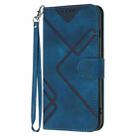 For Huawei Mate 70 Line Pattern Skin Feel Leather Phone Case(Royal Blue) - 2