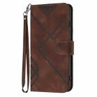 For Huawei Mate 70 Line Pattern Skin Feel Leather Phone Case(Coffee) - 2