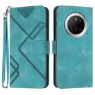 For Huawei Mate 70 Line Pattern Skin Feel Leather Phone Case(Light Blue) - 1